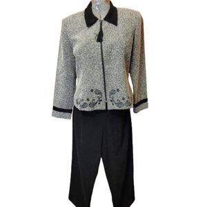 Embroidered 2-Piece Top and Pants